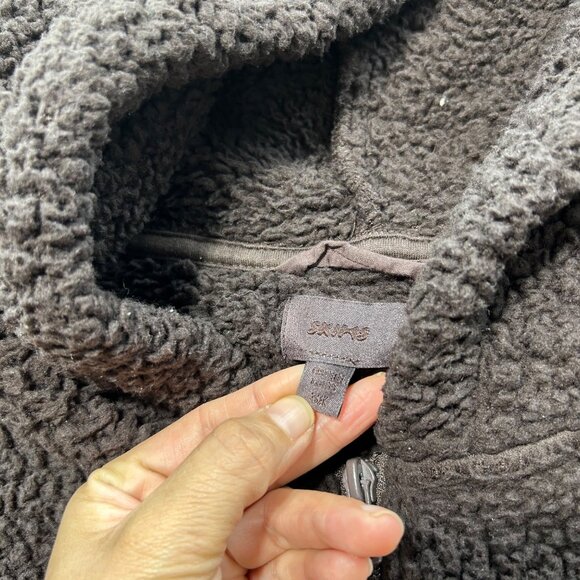 Skims Womens Brown Teddy Fleece Zip-Up Hoodie 3X - Picture 6 of 10